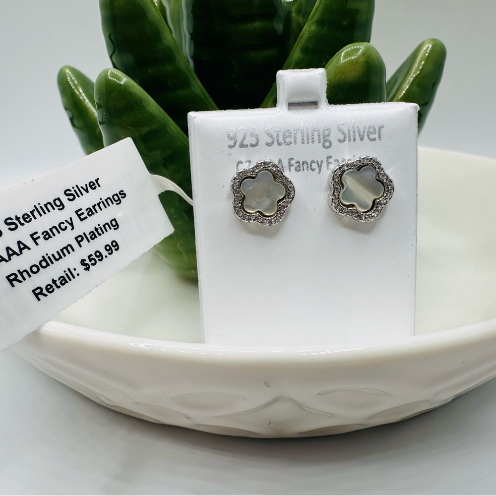 Sterling Silver Flower Earrings